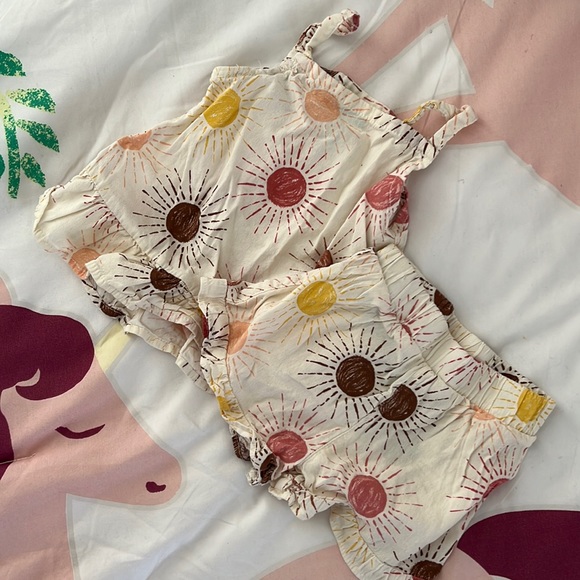 Girls Sunset Check Rib Crop Set main image 1